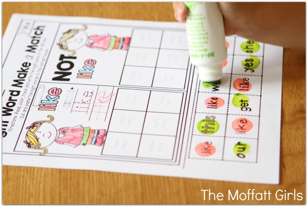 Our Sight Word Make a Match packets allow a beginning or struggling reader master tricky sight words, for Preschool-1st Grade!