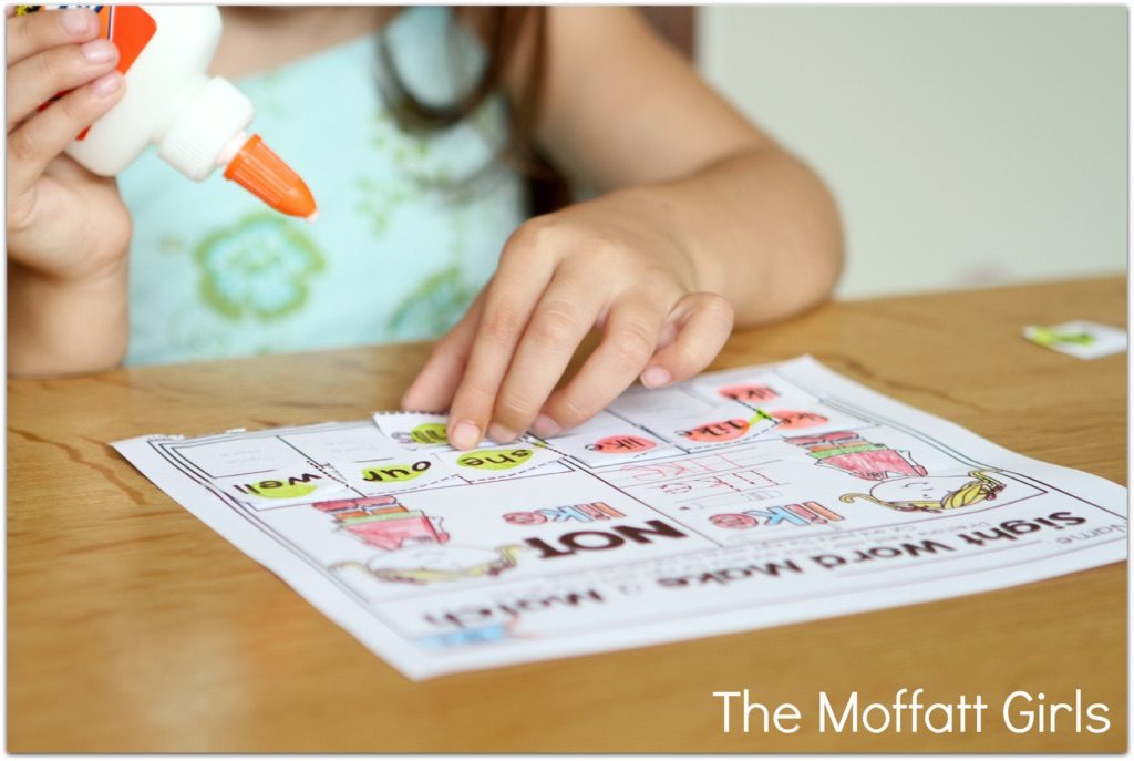 Our Sight Word Make a Match packets allow a beginning or struggling reader master tricky sight words, for Preschool-1st Grade!