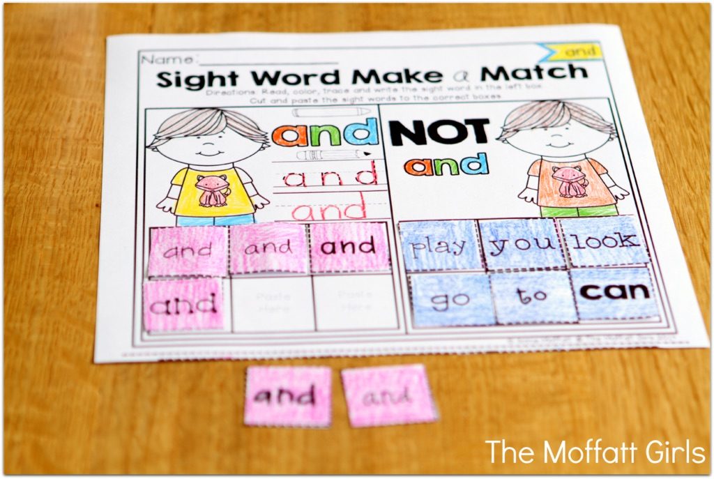 Our Sight Word Make a Match packets allow a beginning or struggling reader master tricky sight words, for Preschool-1st Grade!