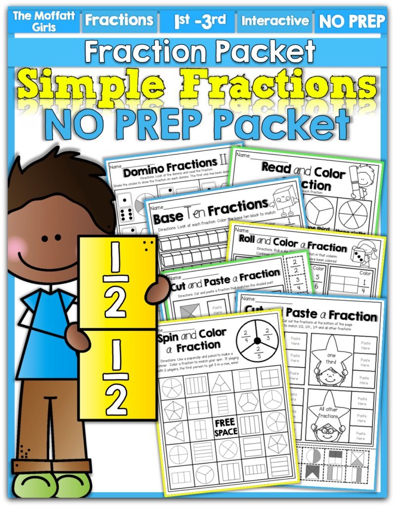 Teaching Simple Fractions! This Simple Fractions NO PREP Packet is FILLED with engaging activities to help 1st-3rd graders master simple fractions!