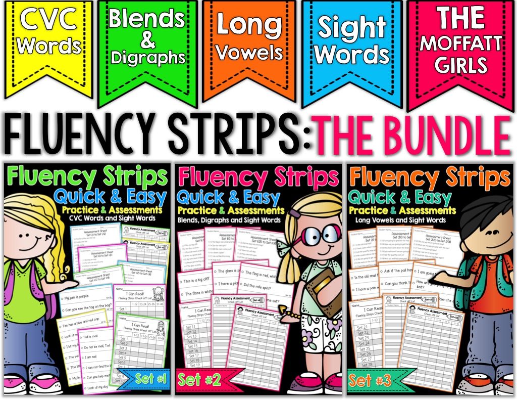 Building Fluency - The Quick and Easy Way! Our Fluency Strips help build FLUENCY and confidence with Blends, Digraphs and 1st Grade Sight Words!