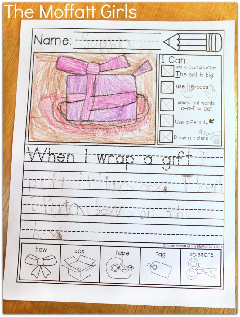 These December NO PREP 20 journal prompts include I Can statements to build writing skills and a picture dictionary to spark the imagination. Perfect for beginning writers.
