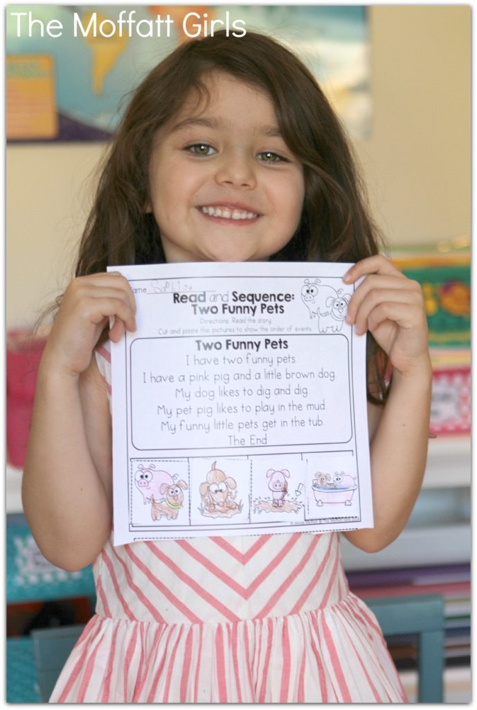Read and Sequence NO PREP Packet (Set 1) in action! The Read and Sequence NO PREP packet is specifically designed to help beginning and or struggling readers build CONFIDENCE, FLUENCY and reading COMPREHENSION!