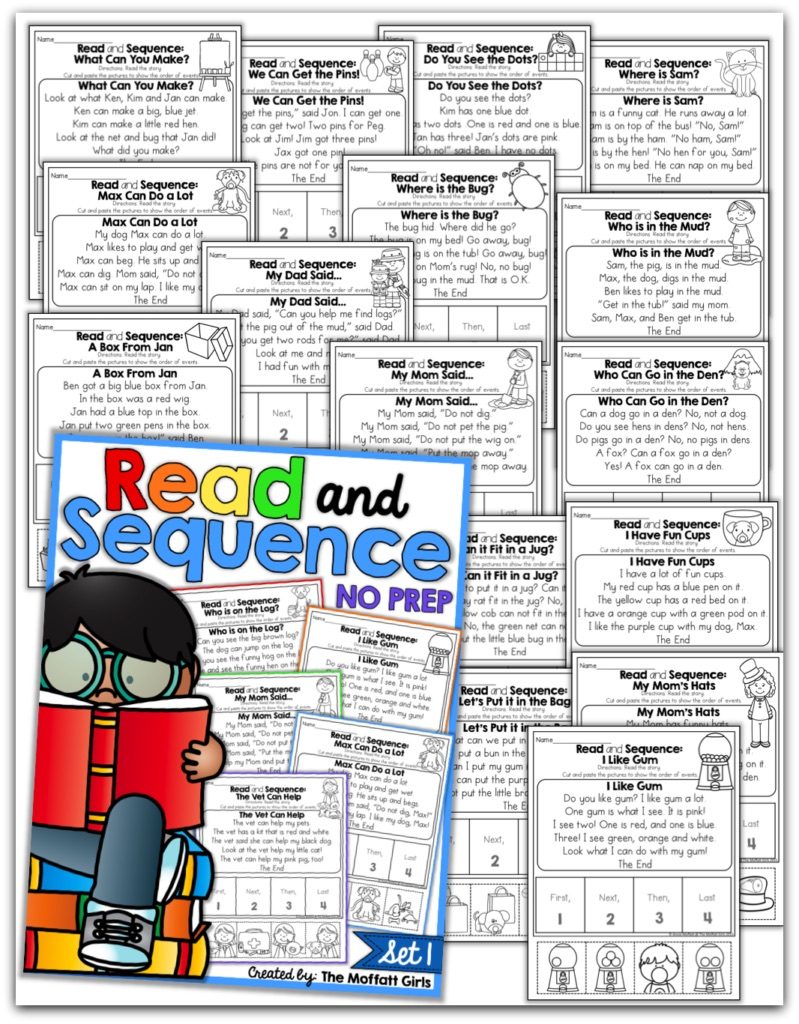 Read and Sequence NO PREP Packet (Set 1)! The Read and Sequence NO PREP packet is specifically designed to help beginning and or struggling readers build CONFIDENCE, FLUENCY and reading COMPREHENSION!