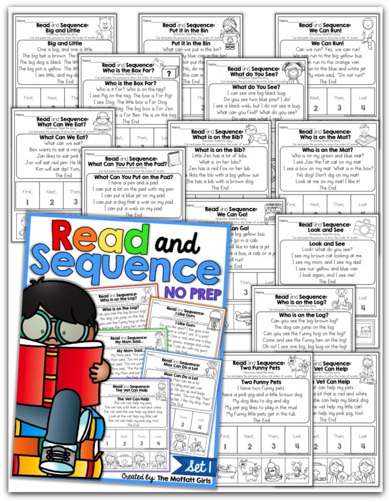 Read and Sequence NO PREP Packet (Set 1)! The Read and Sequence NO PREP packet is specifically designed to help beginning and or struggling readers build CONFIDENCE, FLUENCY and reading COMPREHENSION!