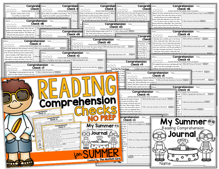Reading Comprehension Checks for Summer! Reading Comprehension Checks for Summer!