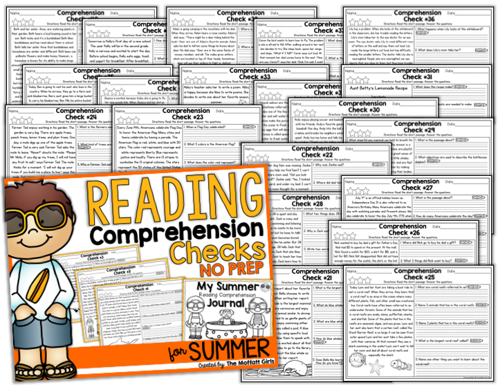 Reading Comprehension Checks for Summer! Reading Comprehension Checks for Summer!