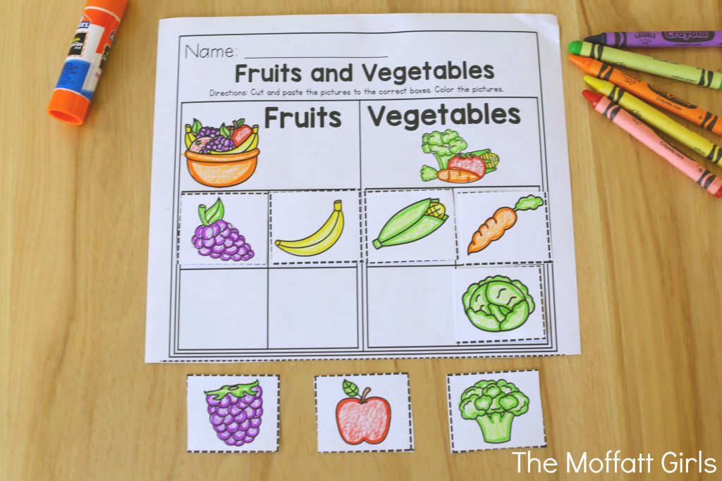 Summer Review Packets! Fruits and Vegetables Sorting- Avoid the Summer Slide! Help your students stay on track during summer break with these FUN activities! Perfect for Preschool going into Kindergarten!