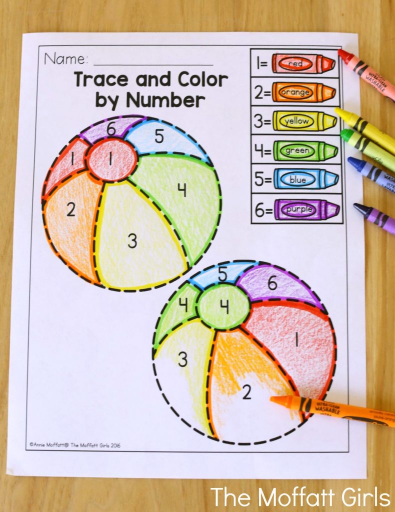 Summer Review Packets! Trace and Color by Number- Avoid the Summer Slide! Help your students stay on track during summer break with these FUN activities! Perfect for Preschool going into Kindergarten!