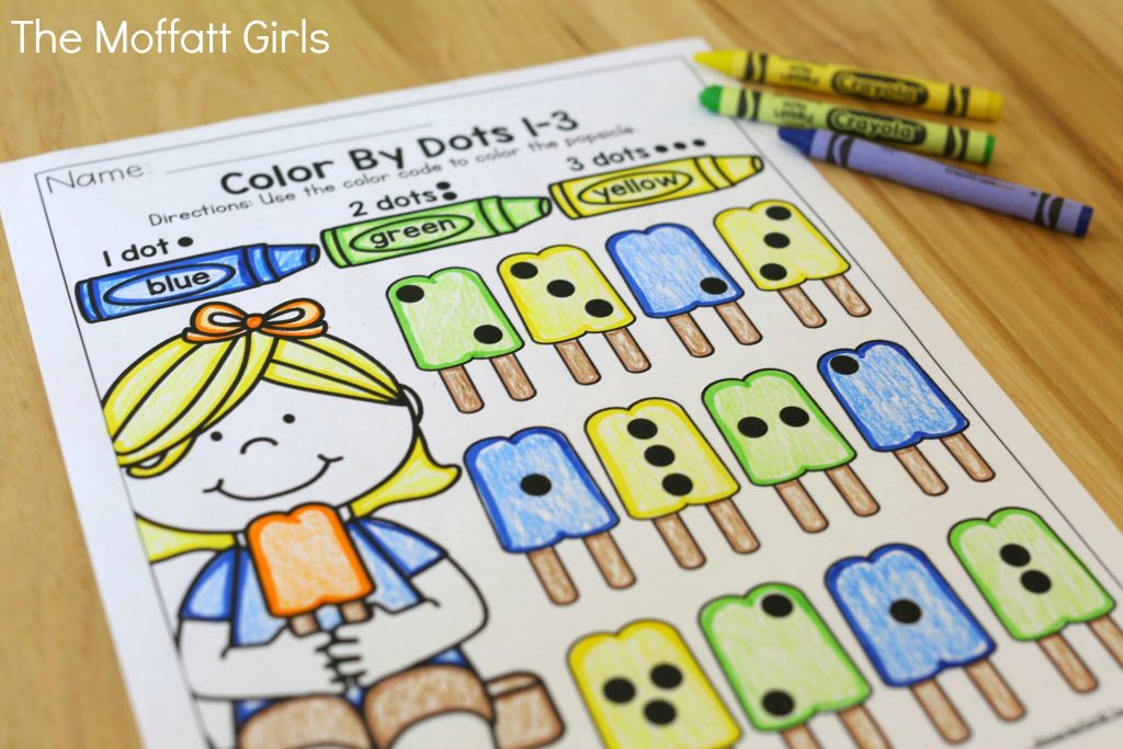 Summer Review Packets! Color by Dots- Avoid the Summer Slide! Help your students stay on track during summer break with these FUN activities! Perfect for Preschool going into Kindergarten!