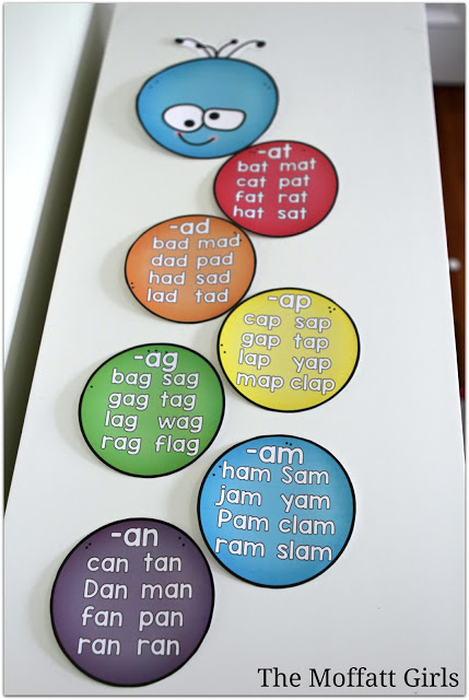 This Word Family Caterpillar is a GREAT way to teach CVC word families to beginning and struggling readers. Decorate the room as students learn each word family!