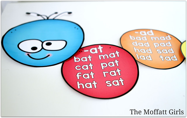 This Word Family Caterpillar is a GREAT way to teach CVC word families to beginning and struggling readers. Decorate the room as students learn each word family!
