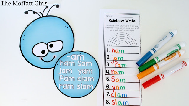This Word Family Caterpillar is a GREAT way to teach phonics word families to beginning and struggling readers. Decorate the room as students learn each word family!