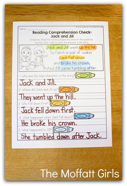 Teaching Word Work and Reading Comprehension through Nursery Rhymes! These packets are designed to build both PHONICS SKILLS AND READING COMPREHENSION with simple nursery rhymes! This packet is targeted for 1st Grade, but can also be used with high flying Kindergarteners! 6