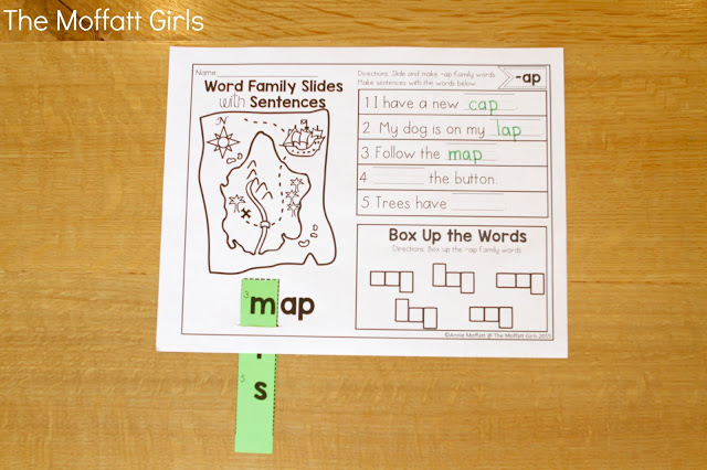 These Word Family Slides and Sentences are a GREAT way to work with 113 different word families to help with decoding, fluency and spelling for beginning and struggling readers!