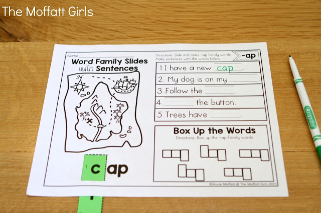 These Word Family Slides and Sentences are a GREAT way to work with 113 different word families to help with decoding, fluency and spelling for beginning and struggling readers!
