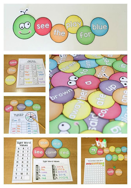 Sight Word Caterpillar! This Sight Word Caterpillar is a GREAT way to work with 218 sight words (pre-primer, primer, 1st grade, 2nd grade and 3rd grade)!