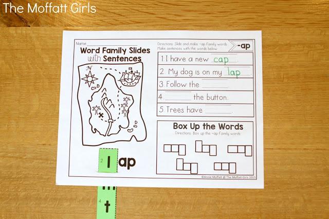 These Word Family Slides and Sentences are a GREAT way to work with 113 different word families to help with decoding, fluency and spelling for beginning and struggling readers!