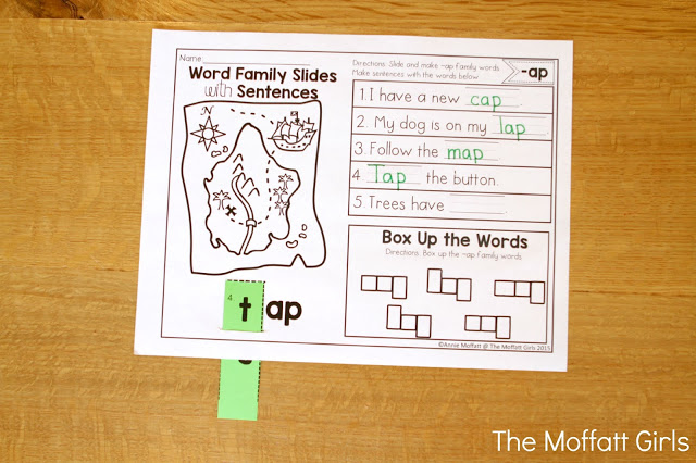 These Word Family Slides and Sentences are a GREAT way to work with 113 different word families to help with decoding, fluency and spelling for beginning and struggling readers!