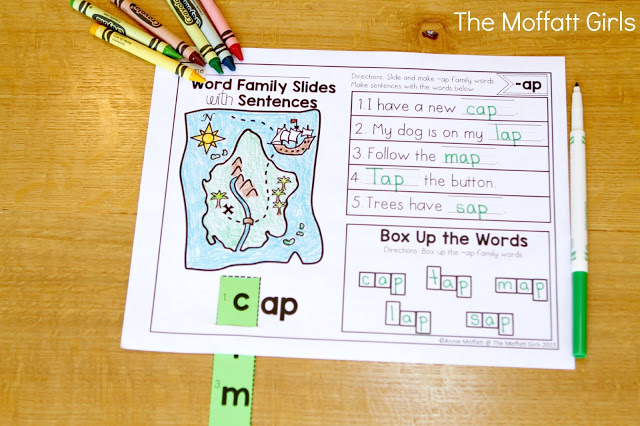 These Word Family Slides and Sentences are a GREAT way to work with 113 different word families to help with decoding, fluency and spelling for beginning and struggling readers!