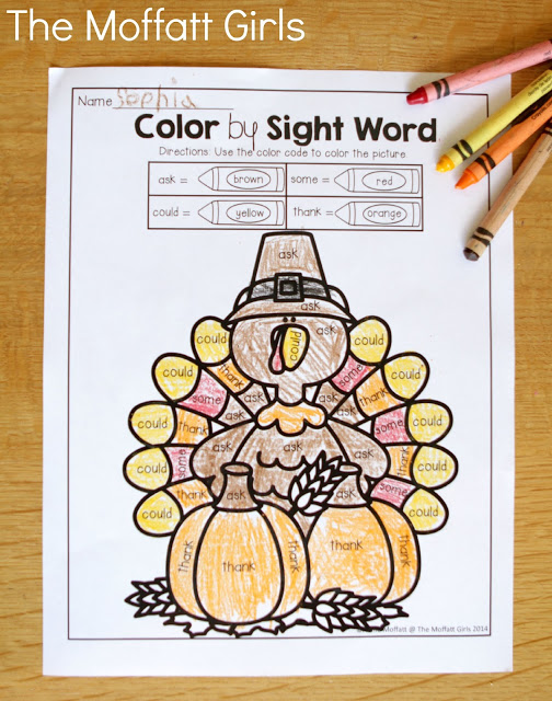 November NO PREP Packet (1st Grade) in action! Teach addition, subtraction, sight words, phonics, grammar, handwriting and so much more with the November NO PREP Packet for First Grade!