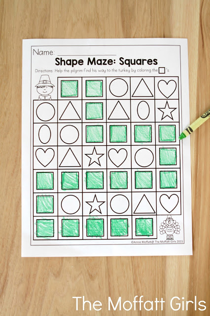 November NO PREP Packet (Preschool) in action! Teach number concepts, colors, shapes, letters, phonics and so much more with the November NO PREP Packet for Preschool!