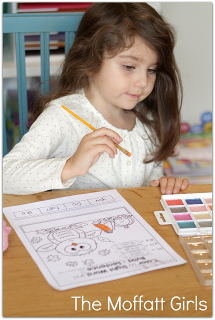 November NO PREP Packet (Kindergarten) in action! Teach basic addition, subtraction, sight words, phonics, letters, handwriting and so much more with the November NO PREP Packet for Kindergarten!