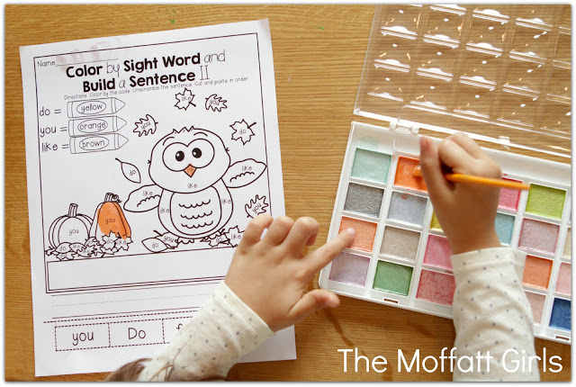 November NO PREP Packet (Kindergarten) in action! Teach basic addition, subtraction, sight words, phonics, letters, handwriting and so much more with the November NO PREP Packet for Kindergarten!