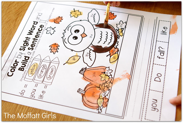 November NO PREP Packet (Kindergarten) in action! Teach basic addition, subtraction, sight words, phonics, letters, handwriting and so much more with the November NO PREP Packet for Kindergarten!