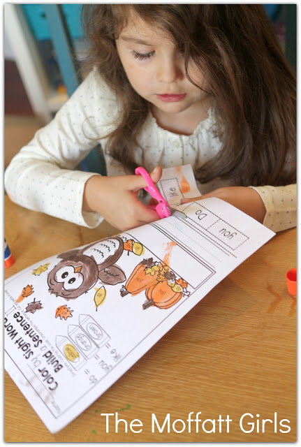November NO PREP Packet (Kindergarten) in action! Teach basic addition, subtraction, sight words, phonics, letters, handwriting and so much more with the November NO PREP Packet for Kindergarten!