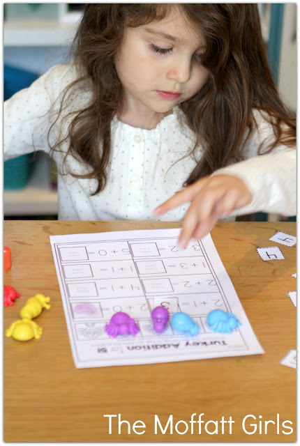 November NO PREP Packet (Kindergarten) in action! Teach basic addition, subtraction, sight words, phonics, letters, handwriting and so much more with the November NO PREP Packet for Kindergarten!