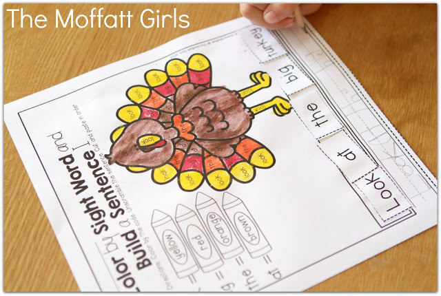 November NO PREP Packet (Kindergarten) in action! Teach basic addition, subtraction, sight words, phonics, letters, handwriting and so much more with the November NO PREP Packet for Kindergarten!