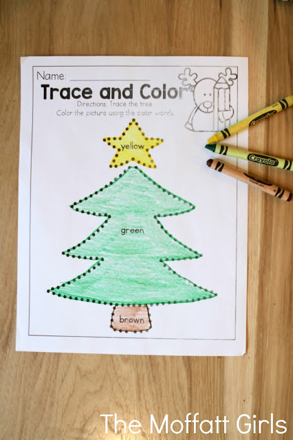 Teach number concepts, colors, shapes, letters, phonics and so much more with the December NO PREP Packet for Preschool!