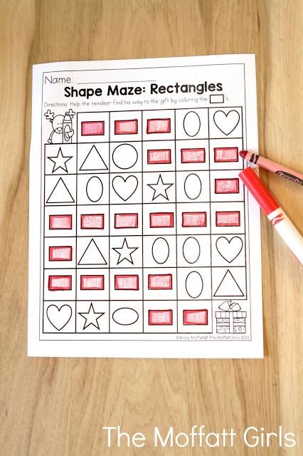 Teach number concepts, colors, shapes, letters, phonics and so much more with the December NO PREP Packet for Preschool!