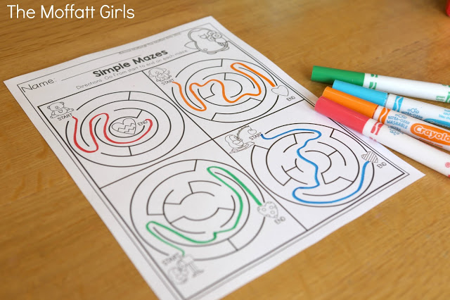 February NO PREP Packet (Preschool) in action! Teach number concepts, colors, shapes, letters, phonics and so much more with the February NO PREP Packet for Preschool!