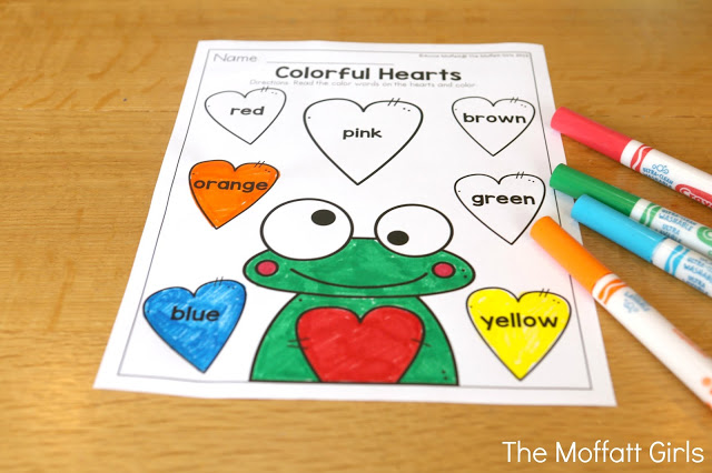 February NO PREP Packet (Preschool) in action! Teach number concepts, colors, shapes, letters, phonics and so much more with the February NO PREP Packet for Preschool!