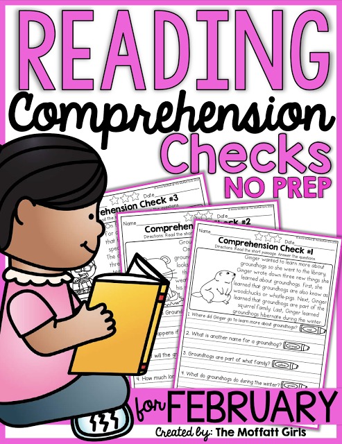 February NO PREP Reading Comprehension Checks! Reading Comprehension Checks for February- Build confidence in beginning and struggling readers with these short stories, while teaching students to find text evidence to support their answers.