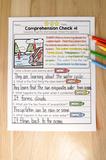 Reading Comprehension Checks for March in action! Reading Comprehension Checks for March- Build confidence in beginning and struggling readers with these short stories, while teaching students to find text evidence to support their answers.