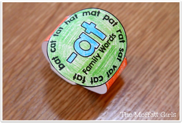 CVC Word Family Watches- These wearable watches help build fluency in beginning readers in a fun way!