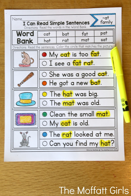 CVC Fluency: Simple Sentences- Read the simple sentences and decide which one matches the picture. Perfect for building reading comprehension in beginning readers!