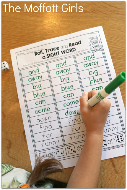 March NO PREP Packet (Kindergarten) in action! Teach basic addition, subtraction, sight words, phonics, letters, handwriting and so much more with the March NO PREP Packet for Kindergarten!