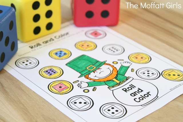 March NO PREP Packet (Preschool) in action! Teach number concepts, colors, shapes, letters, phonics and so much more with the March NO PREP Packet for Preschool!
