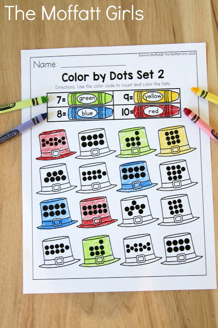 March NO PREP Packet (Preschool) in action! Teach number concepts, colors, shapes, letters, phonics and so much more with the March NO PREP Packet for Preschool!
