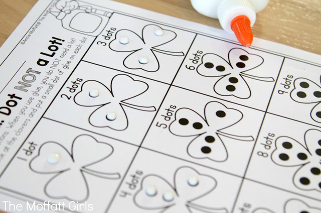 March NO PREP Packet (Preschool) in action! Teach number concepts, colors, shapes, letters, phonics and so much more with the March NO PREP Packet for Preschool!