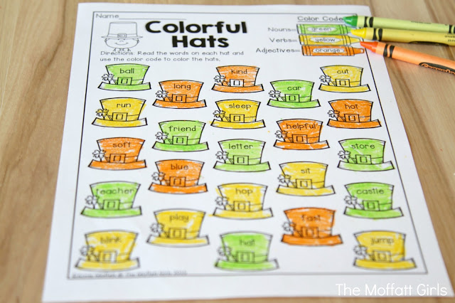 March NO PREP Packet (1st Grade) in action! Teach addition, subtraction, sight words, phonics, grammar, handwriting and so much more with the March NO PREP Packet for First Grade!