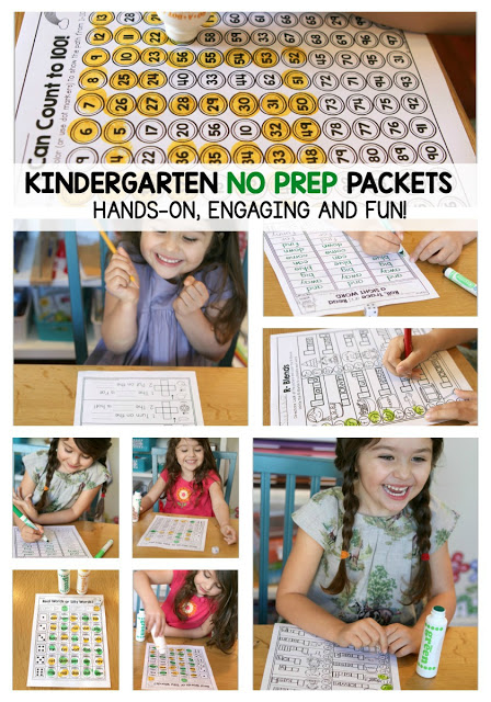 March NO PREP Packet (Kindergarten)! Teach basic addition, subtraction, sight words, phonics, letters, handwriting and so much more with the March NO PREP Packet for Kindergarten!