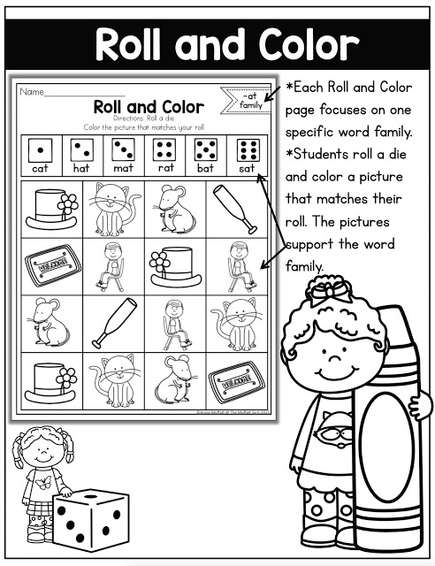 CVC Fluency: Roll and Color- Roll a die and color a picture that matches. What a fun reading game for beginning and struggling readers!