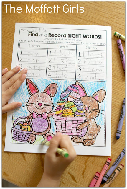 Teach basic addition, subtraction, sight words, phonics, letters, handwriting and so much more with the April NO PREP Packet for Kindergarten!