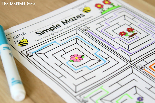 Teach number concepts, colors, shapes, letters, phonics and so much more with the April NO PREP Packet for Preschool!
