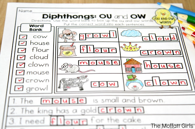 Teach addition, subtraction, sight words, phonics, grammar, handwriting and so much more with the April NO PREP Packet for First Grade!